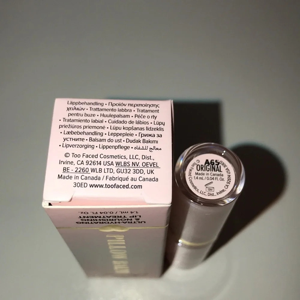 Too Faced Pillow Balm Shade Original - Lip Treatment MINI 0.04oz NEW
